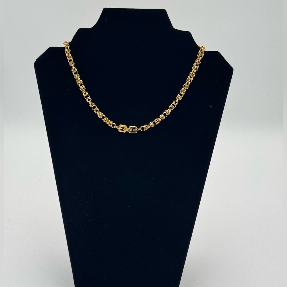 Givenchy  vmVintage  Gold Plated Byzantine Chain  Necklace Choker - Picture 6 of 11